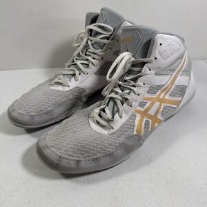 Asics Matflex 6 Men's Size 12 Wrestling Shoes Glacier Grey White Gold 1081A021